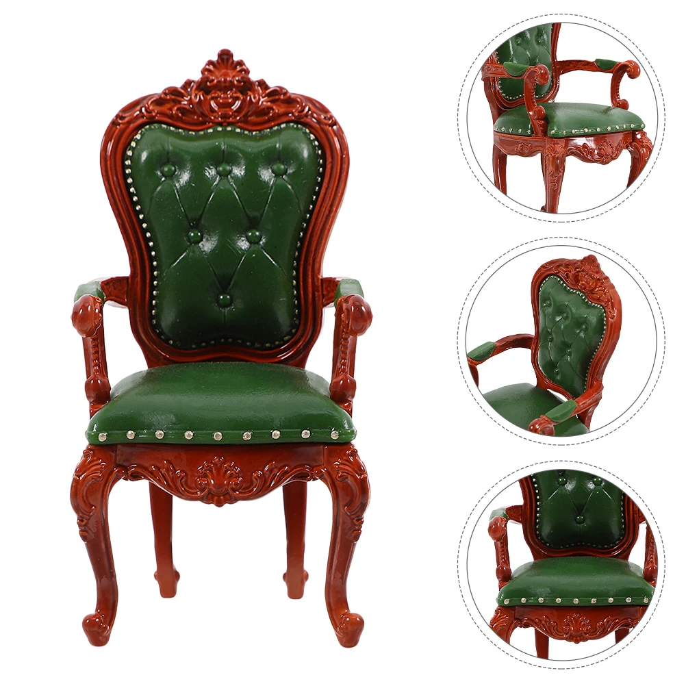 

2Pcs Compact Vintage Furniture 1:12 Mini Wooden Armchairs Intricate Detailing for Realistic Dollhouse Living