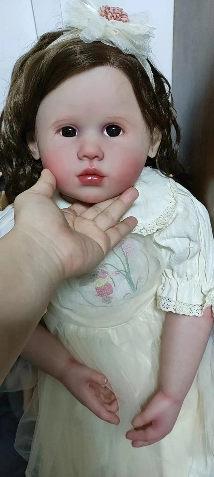 29inch Louisa Reborn Doll Kit Hand-Rooted Hair Toddler Girl Cloth Body Painted Finished