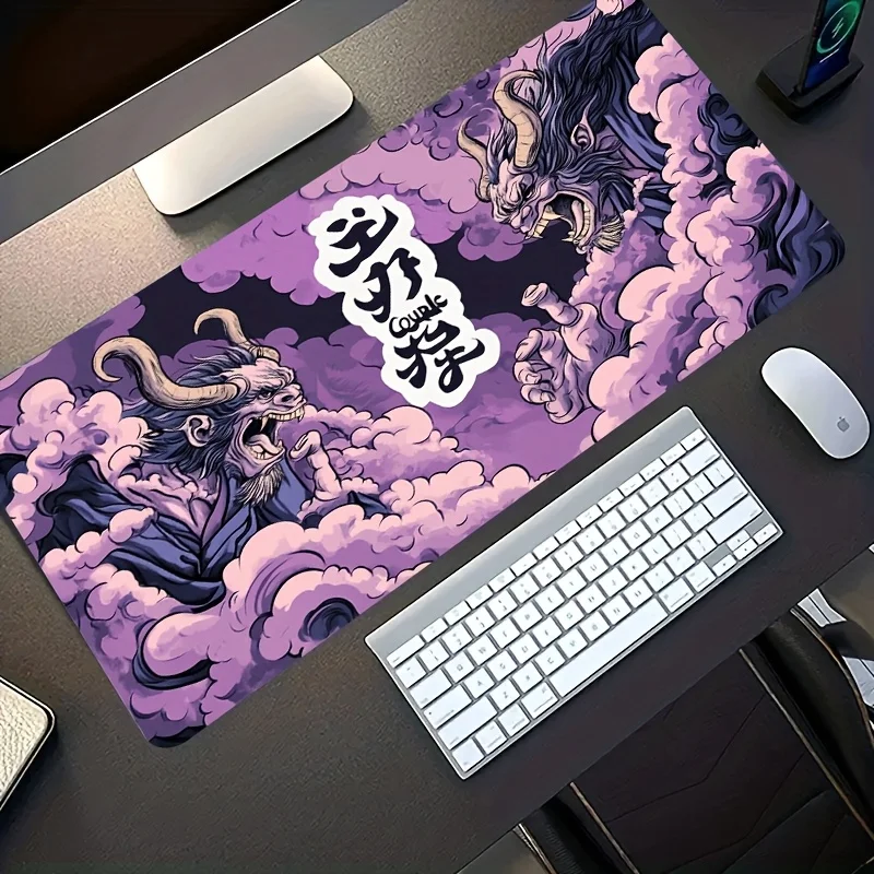Brand Large Iron Art Purple Cloud Monster Gaming Mouse Pad Non-Slip Washable Rubber Base Oversized Office Desktop Desk Mat