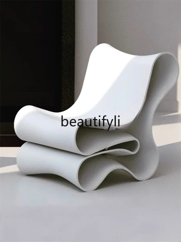 Nordic creative designer FRP special-shaped noodles casual back chair