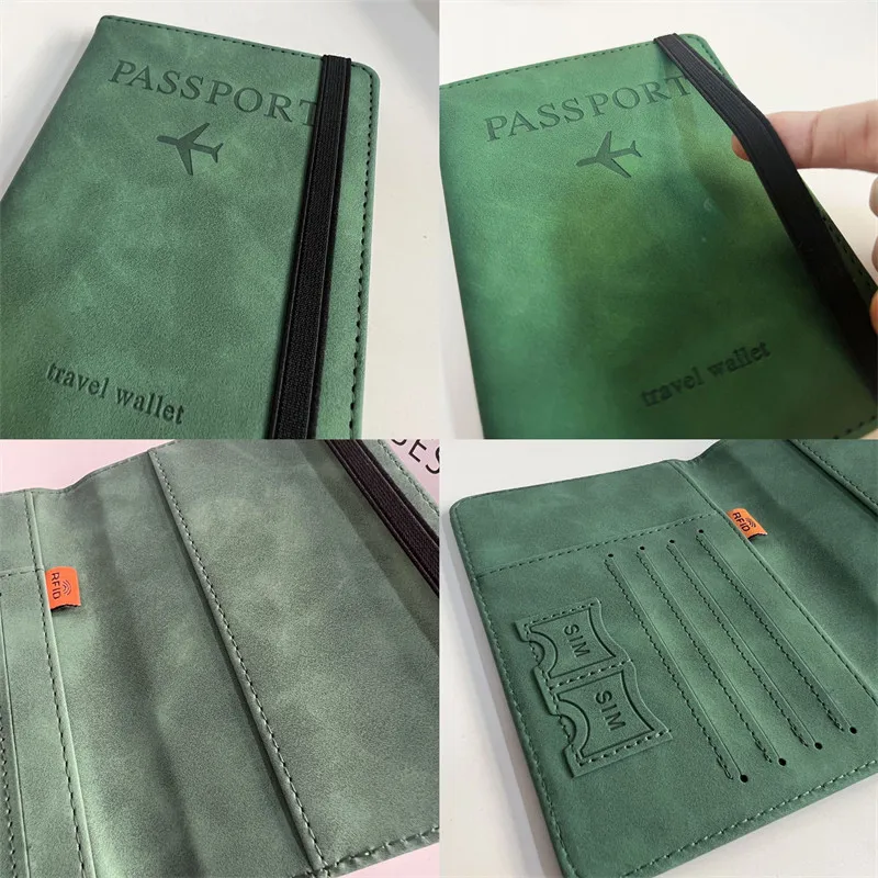Vintage RFID Passport Cover for Women & Men - Multi-Function PU Leather Wallet Case with ID/Bank Card Slots, Travel Accessory image 2