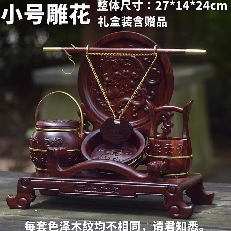 Replica del museo in miniatura di palissandro - DynastyCraft Ming Qing Trono Divano Sedia Set di schermi per trucco Fatto a mano Vintage Craft Bjd Decor