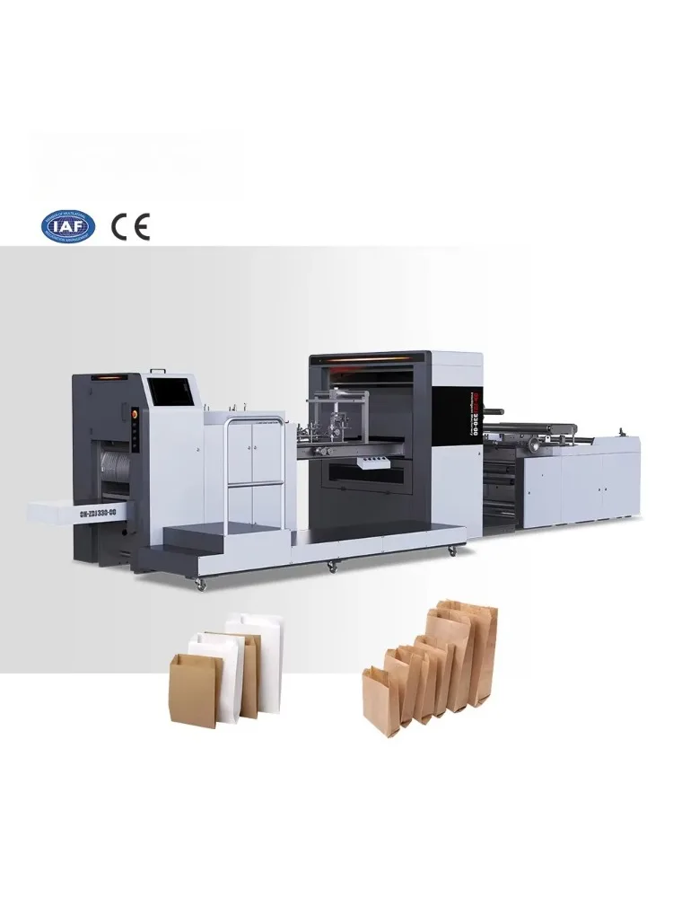 YG Machinery Flat/Twisted Handle Internal Folded Square Bottom Craft Paper Shopping Bag Making Machine PLC Motor Core