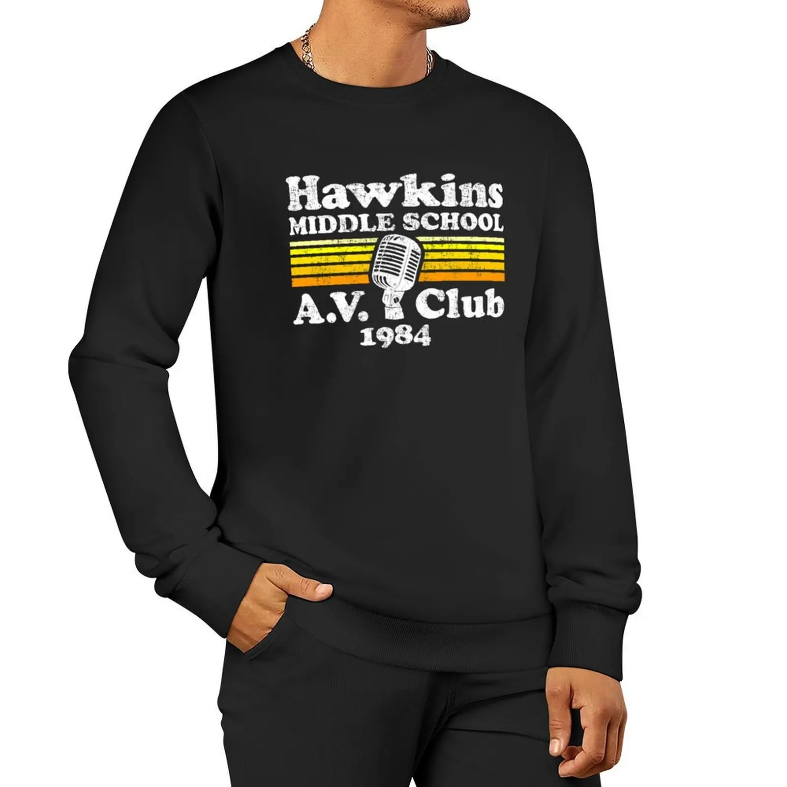 

Hawkins Middle School A.V. Club Sweatshirt autumn men's clothing men's sweat-shirt men's sweatshirts