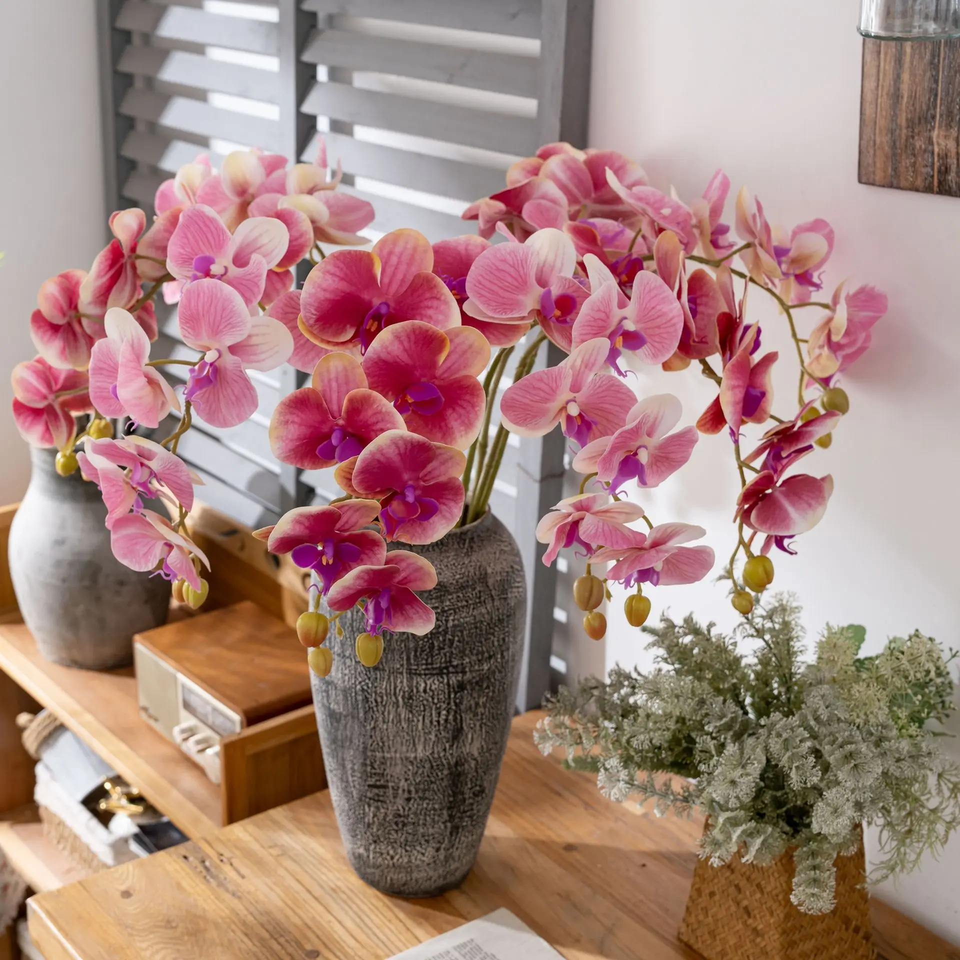 

4Pcs Artificial 7heads Latex Phalaenopsis Flowers Wedding Decor Real Touch Butterfly Orchids Flower Party Home Room Decorations