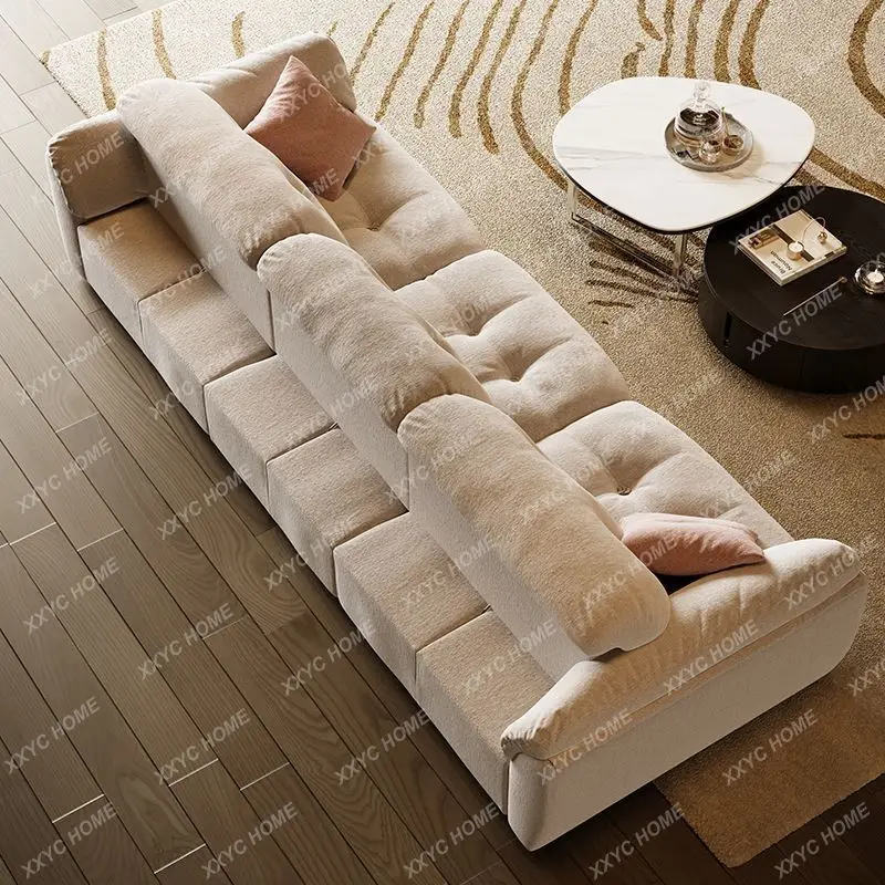 L minimalist cloud fabric sofa movable backrest deep sitting wide multi-functional sofa