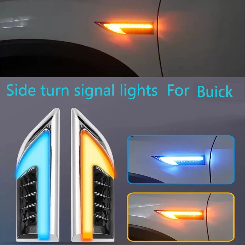 A pair LED dynamic side turn signal lights daytime running lights for Buick GL6 Regal Larcosse GL8 Encore Excelle