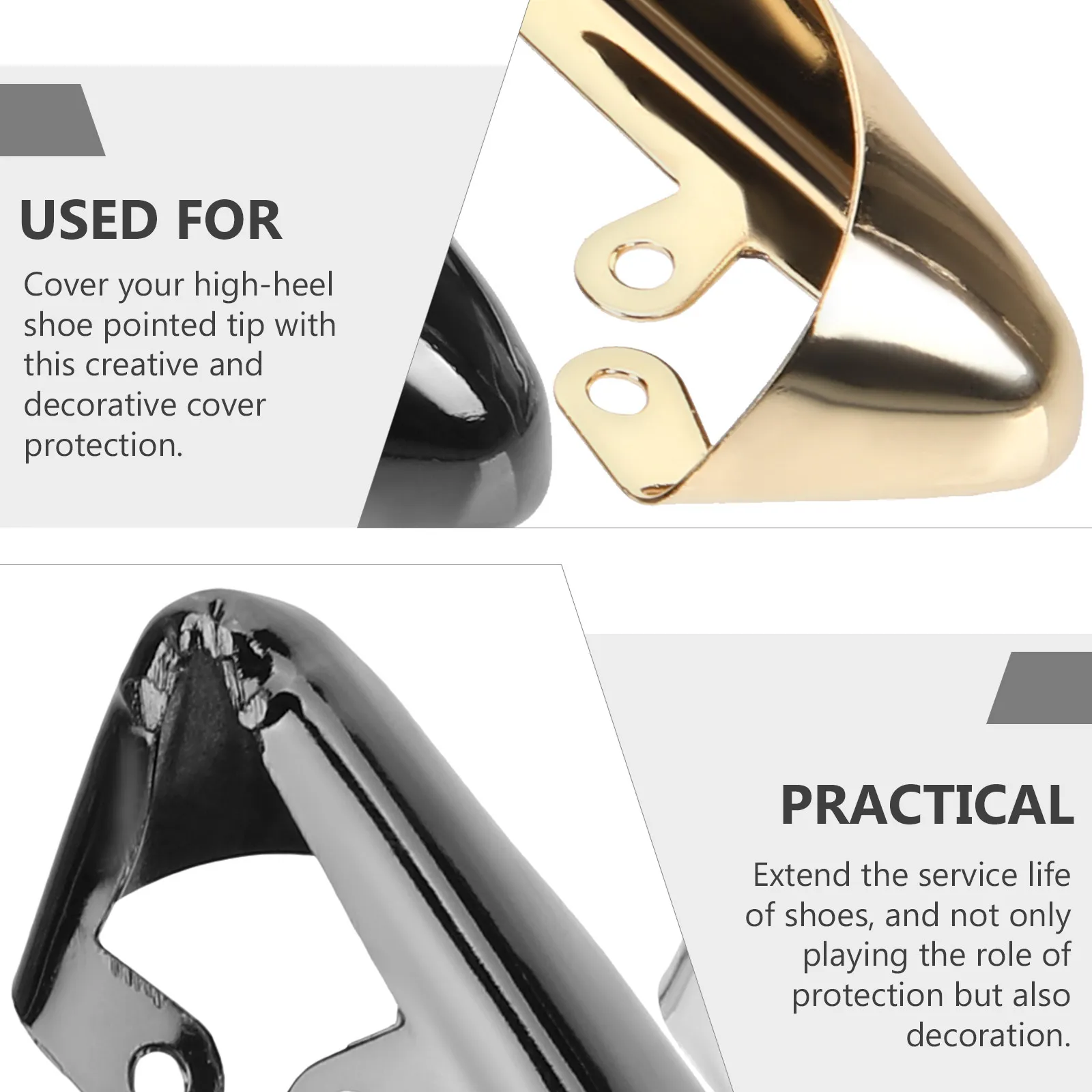 6Pcs Shoe Pointed Protector Metal Shoes Cover High Heel Toe Protective Cover Shoe Repair Parts Pointed Shoes Protectors