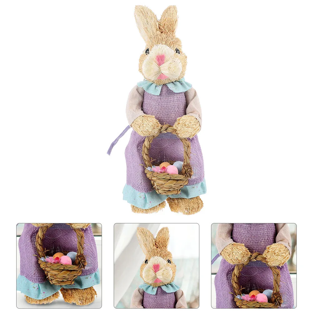 

1pc Easter Bunny Ornament For Home Office Hotel Bunny Ornament Desktop Decoration Decorative Statue