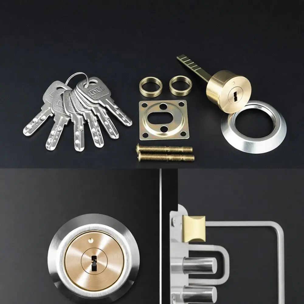 Essential External Door Deadbolt Solid Copper Cylinder Security Hardware Universal Fit For House Wood Iron Gates