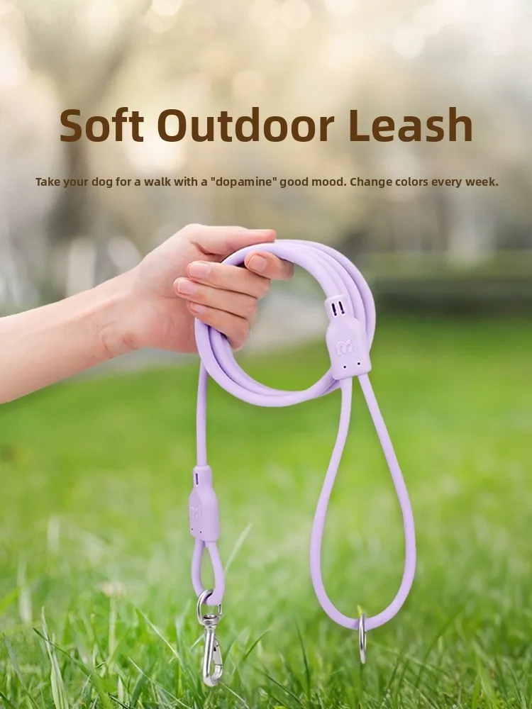 

Поводок для собак XiaoRui из ПВХ, водонепроницаемый, для прогулок на улице, для маленьких, средних и крупных собак, для пород Тедди, Бишон, цепной поводок