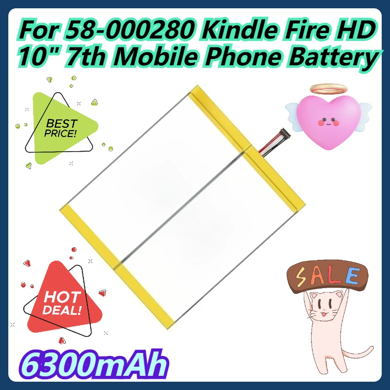 

6300mAh For 58-000280 Kindle Fire HD 10" 7th Mobile Phone Battery