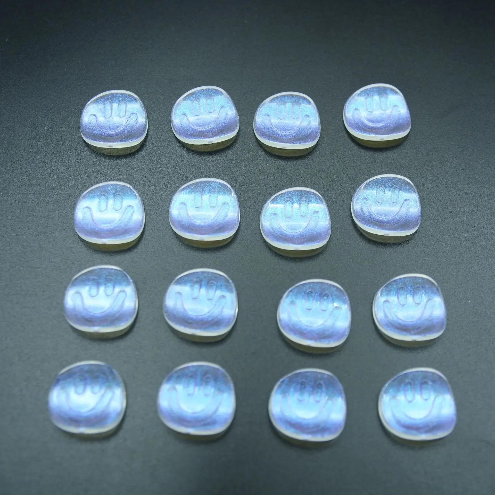 20 PCS 18 * 19mm  Concave Illusion Transparent Smiling Face Acrylic Non Porous Loose Beads  DIY Charm Making Jewelry Accessories