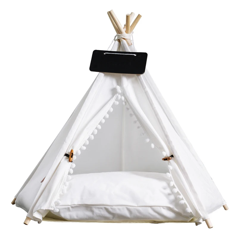 Imagem -05 - Portátil Pet Teepee com Almofada Grossa e Quadro-negro Cama do Cão Tendas Pet Casas Cachorro Cães Gatos Exercício ao ar Livre Interior