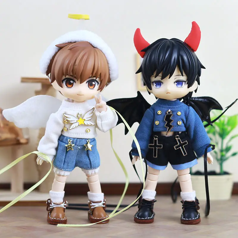 

Ob11 Doll Clothes Halloween Angel Devil Suit Shorts Wings Doll Accessories For Nendoroids, Molly, Ymy , Gsc, Obitsu 11, P9 ,1/12