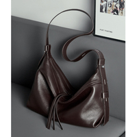Hifashion Slouchy Hobo Genuine Leather Handbags For Women 2025 Luxury Designer Half Moon Shopper Ladies Shoulder Crossbody Bags