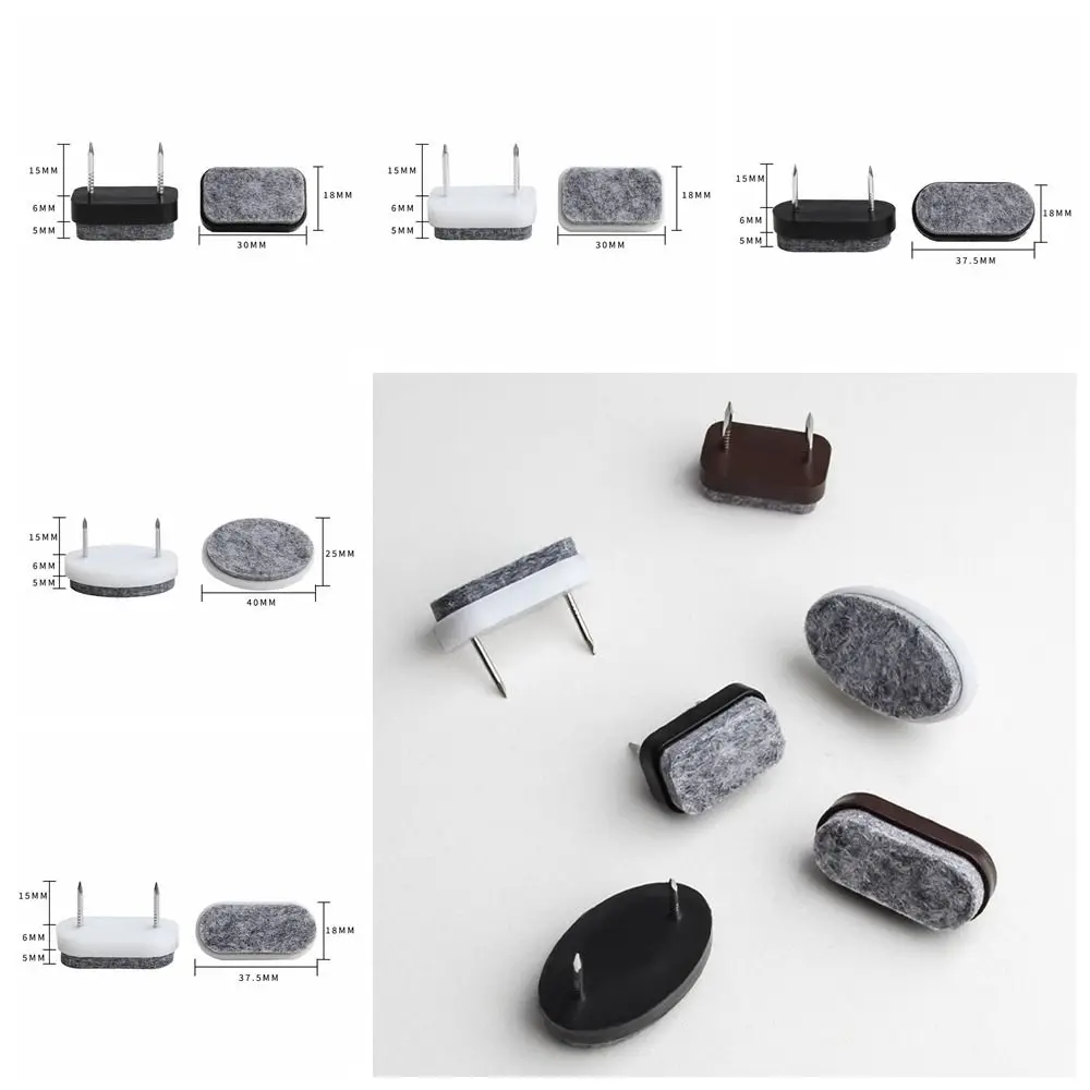 10pcs/set Durable DIY Felt Pads Non-slip Thicken Sofa Foot Nail Moisture-proof Plastic Scratch Protector Mat Floor