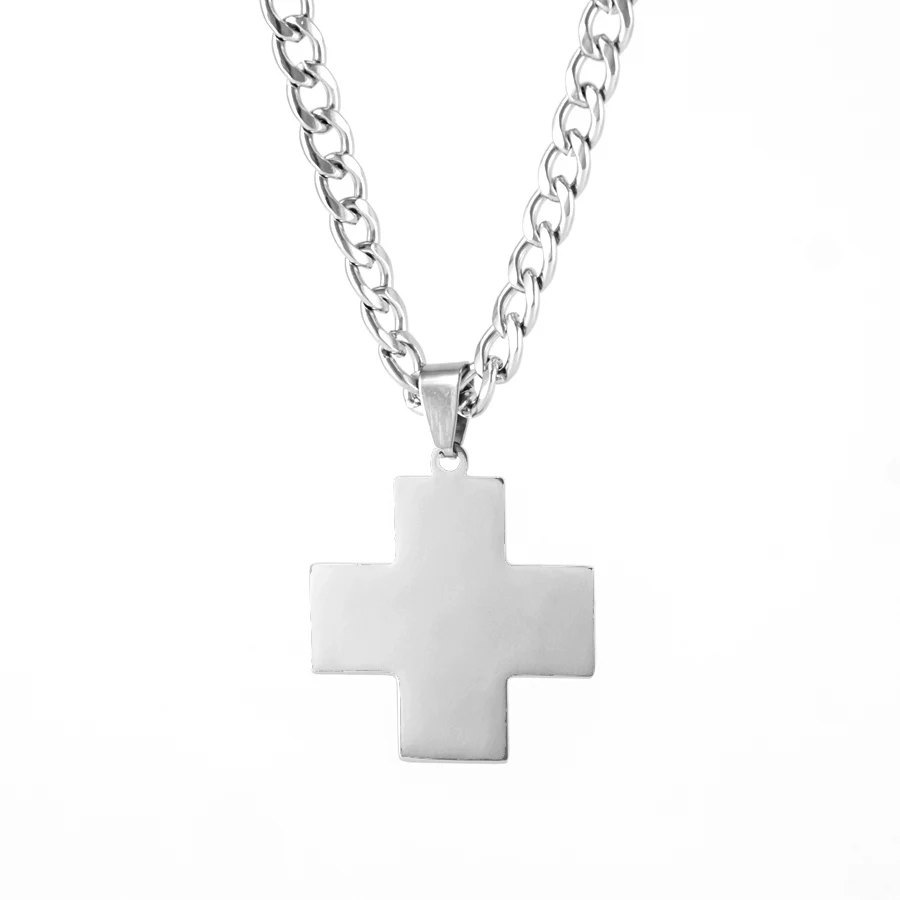 Anime Evangelion Necklace EVA Katsuragi Misato Stainless Steel Cross Pendant Necklace Men Women Fashion Jewelry Gifts