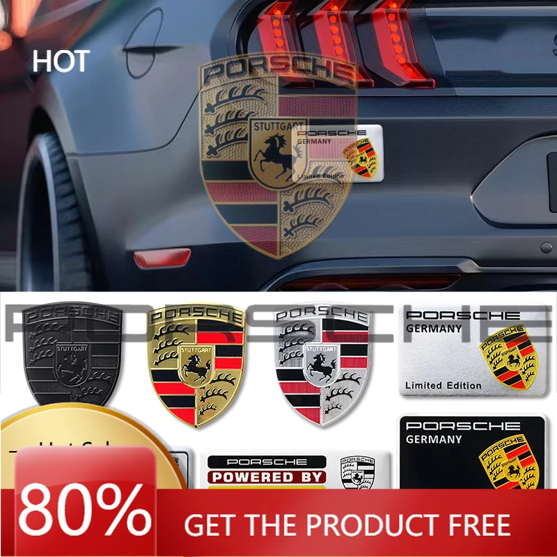 

Для Porsche Cayenne, Macan, Panamera, 918, 911: 1 шт. металлическая 3D-эмблема Porsche, наклейка на задний багажник для Cayenne, Panamera, Macan