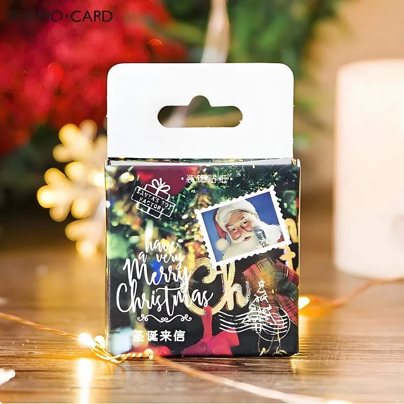 45PCS Christmas Letter Themed Boxed Stickers Set Santa Claus Xmas Decorative Sticker Pack Christmas Gift Decoration