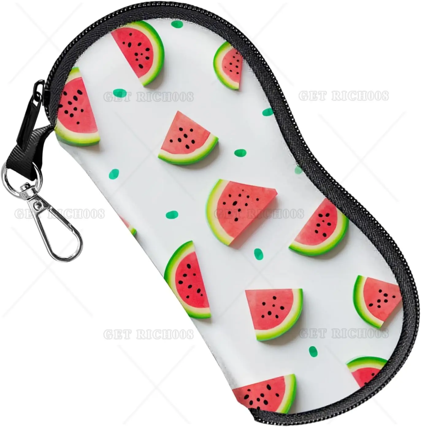 

Summer Melon Glasses Case Eyeglass Sunglasses Zipper Soft Neoprene Ultra Light Pouch Metal Belt Clip Aesthetic Women Men