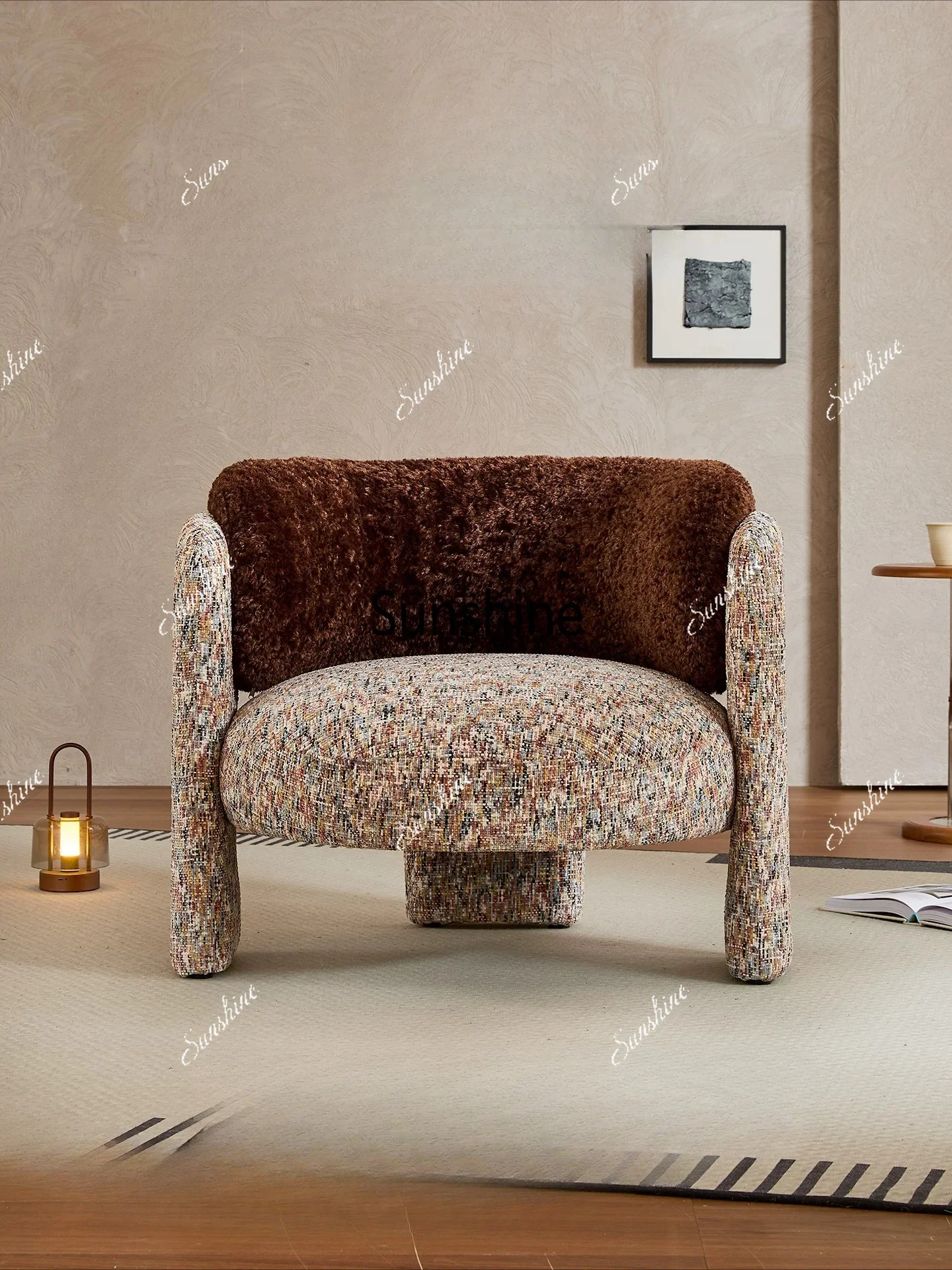 Light luxury single sofa modern simple fabric living room high-end leisure chair T*