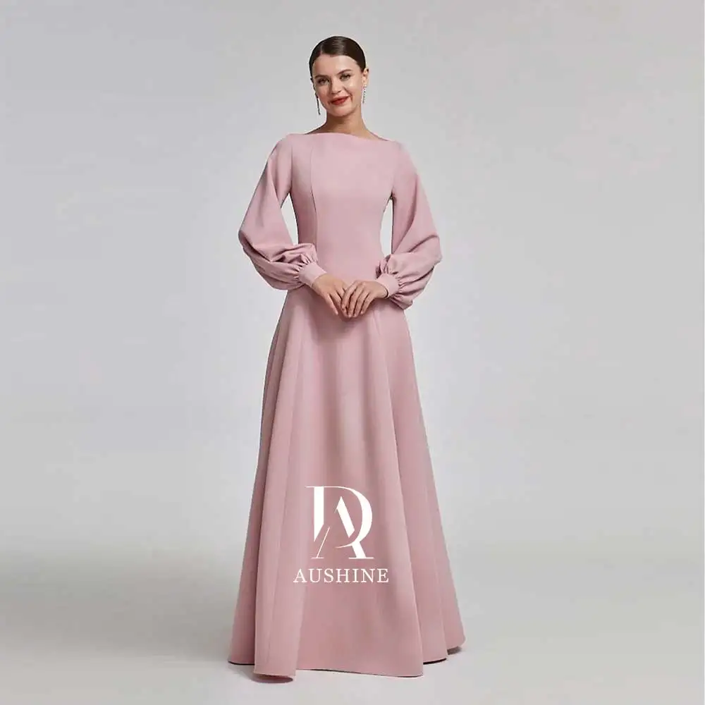 

Aushine Customized Birthday Evening Dress Floor Length Full Sleeves Summer Elegant Wedding Party Gowns For Women Arab 2024