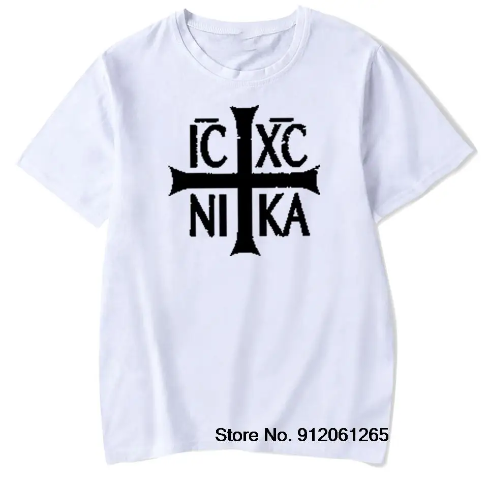 IC XC NIKA Christogram Graphic Man Tshirt Christian Orthodox Belief Tops Summer Cotton Harajuku T-shirt Fashion Casual Loose Tee