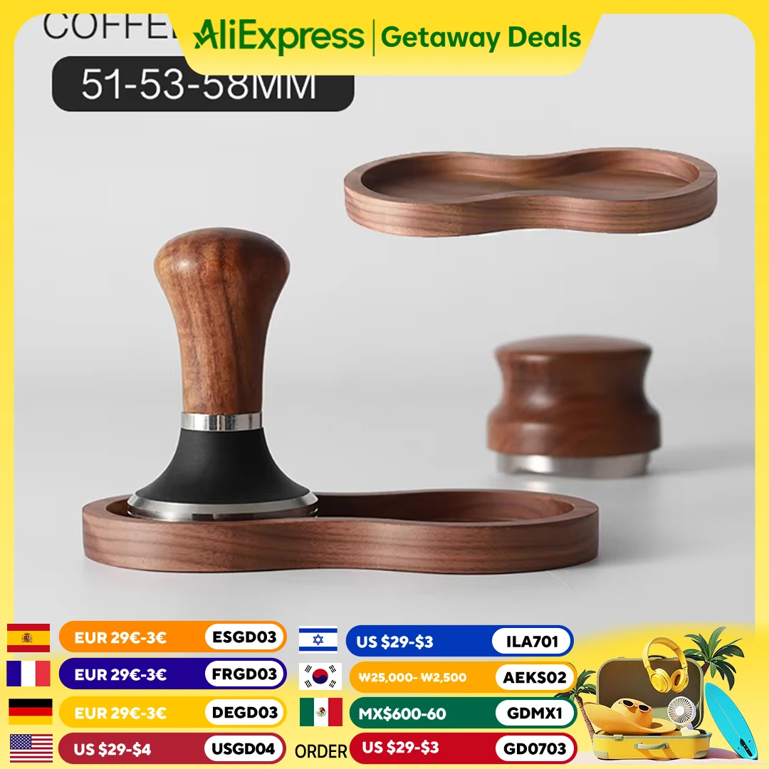 

Walnut Wood Coffee Filter Holder & Espresso Tamper Mat Stand - Multi-Functional Barista Accessory (Durable, Aesthetic)