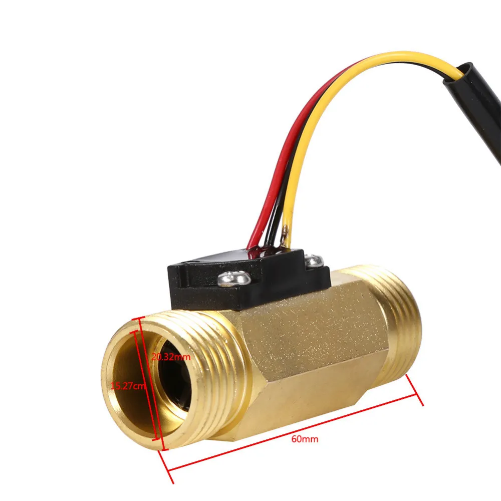 Brass/Alloy Shell Home Assistant Wifi Flow Kit Multiple Sizes Optional Flow Measurement Hall Water Flow Sensor Turbine Flowmeter