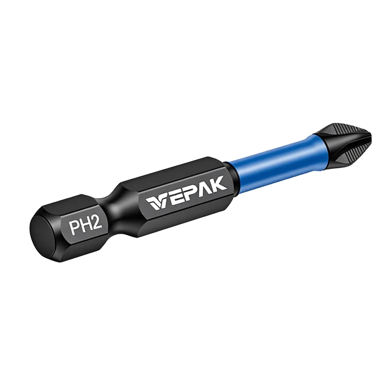 VEPAK VP1PH2050-1 Impact Bits PH2 50MM 5PCS S2  Steel High Hardness Anti-slip Screwdriver Bit Tool Attachments