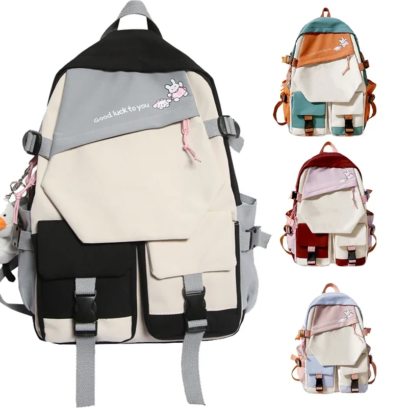 

Boy's Girl's Schoolbag Waterproof Large Capacity School Backpack Teens Casual Daypack Bag Student Supply 4 Colors Macron