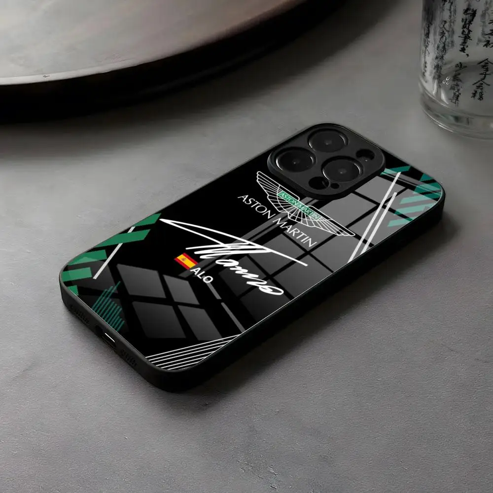 Image of Aston Martin F1 Race Team Alonso 14 Handyhülle Glas für IPhone 17 Air 16 15 17 Japanische Animation 14 Pro Max 13 12 Mini 11 X XS