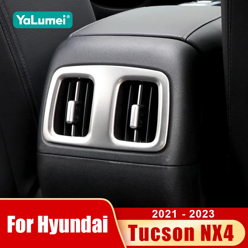 Für Hyundai Tucson NX4 2021 2022 2023 Hybrid N Linie Auto Hinten Klimaanlage Air Vent Outlet Trim Abdeckung Edelstahl Zubehör