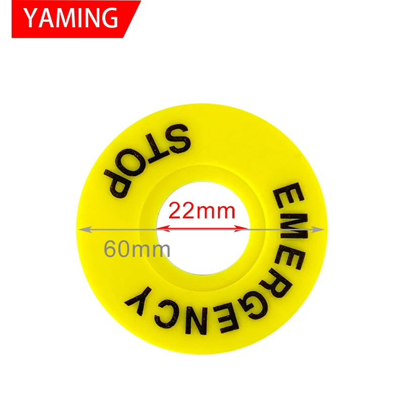 20pcs/Lot 22mm External Diameter 60mm Push Button Switch Panel Label Frame,emergency Stop Switch Plastic Sign