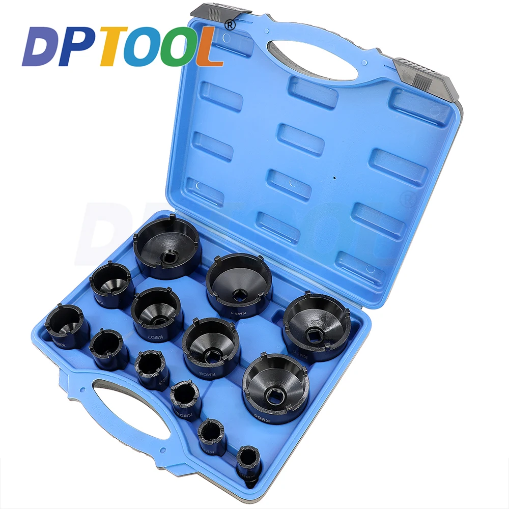 13pc Spindle Nuts Socket Kit Ball Joints Axle Locknut Remove Install Locking Hub Socket for KM Groove Nuts