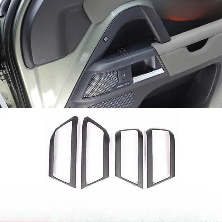 

For Land Rover Defender 110 Real Dry carbon fiber version door inner handle frame decoration interior modification Matte finish