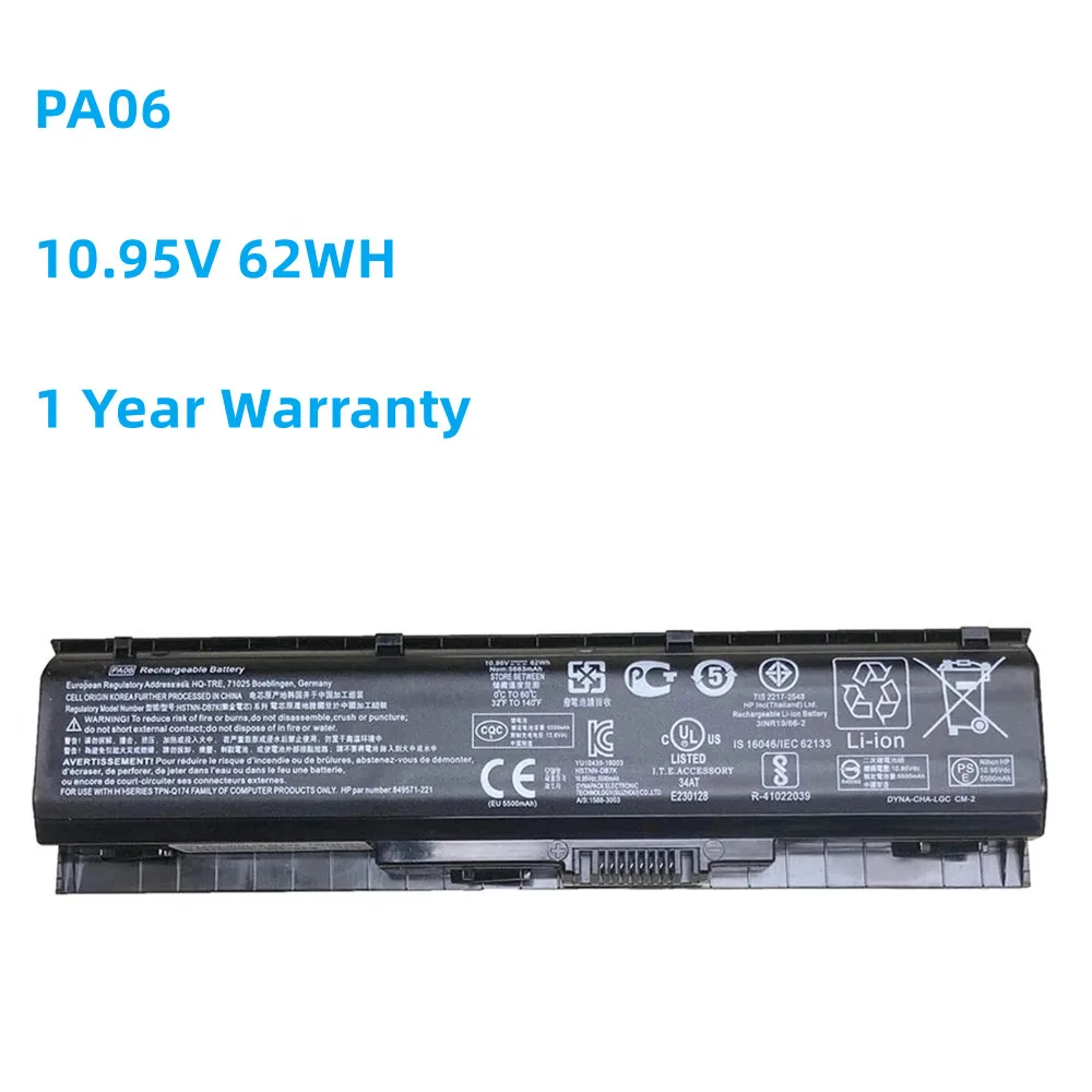 

PA06 10.95V 62WH Laptop Battery For HP Omen 17-w000 17-w200 17-ab000 17t-ab200 HSTNN-DB7K 849571-221 849571-241 849911-850