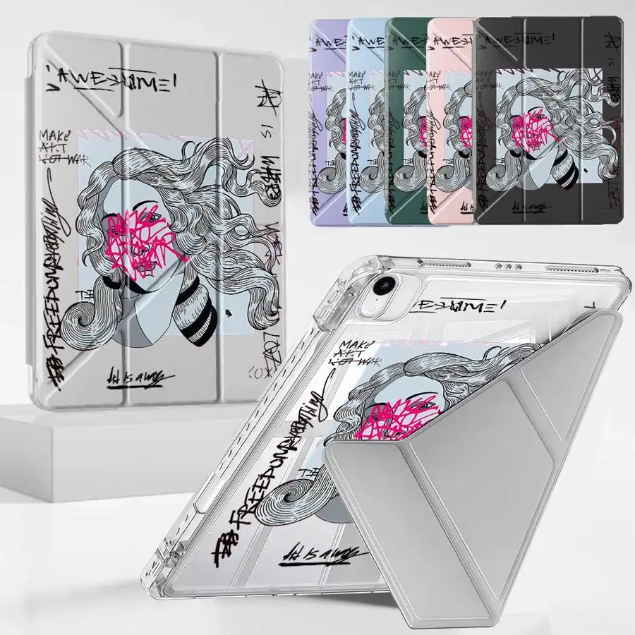 Tablet Case For iPad Pro 2025 Mini 6 7 Pro 11th 10th 9th 8th 7th 12.9inch Air 4 5 M3 M2 1 2 M4 11inch Y-Fold Holder Cover