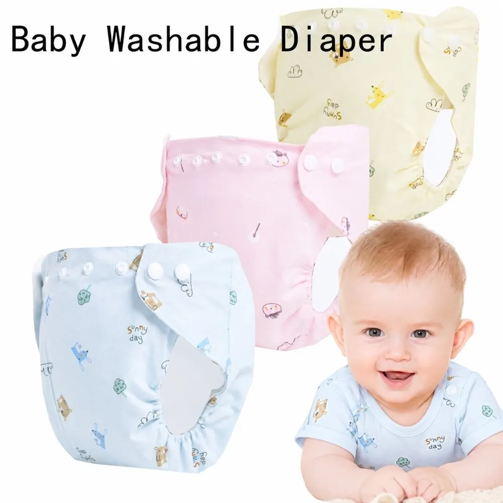 Necessory S M L Washable Diaper with Buckles 0-18 Months Cloth Diapers 3-14kg Leakproof Reusable Nappy Newborn
