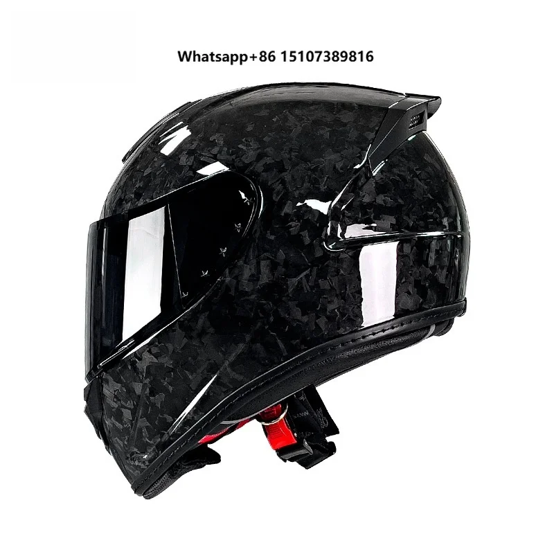 Motorcycle Helmet Carbon Fiber Full Face Motorcycle Helmet Ultra Lightweight All Season Safety Helmet for Men Riding