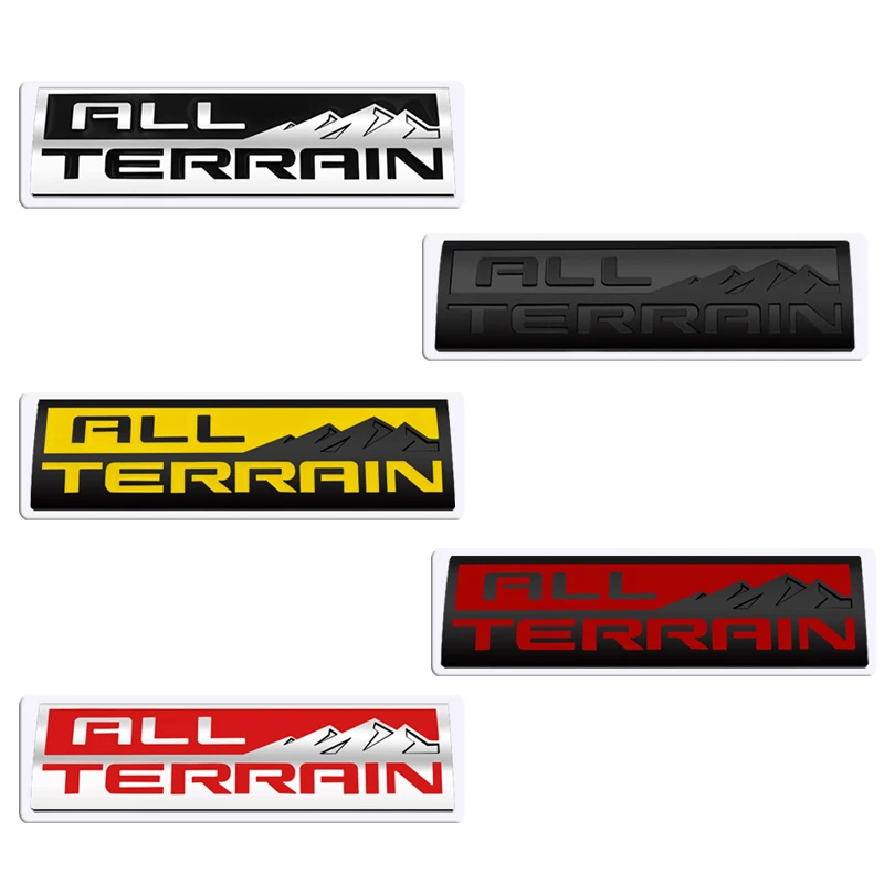 

Metal ALL TERRAIN Front Grille Sticker Car Rear Trunk Body Emblem Badge for GMC Terrain Yukon Sierra Savana Safari Suburban