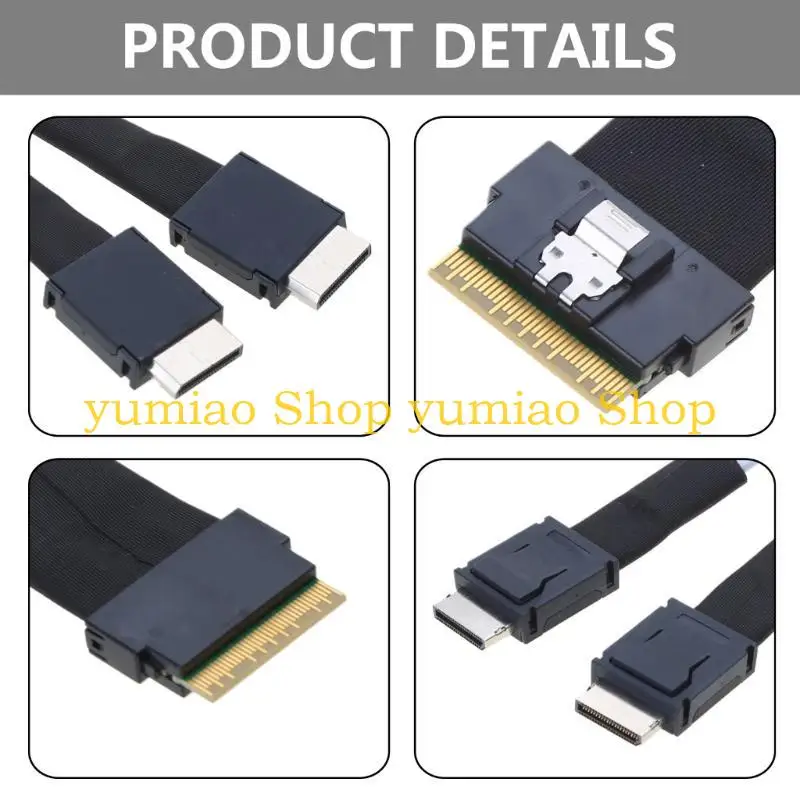 587B SlimSAS SFF-8654 8X to Oculink SFF-8611 4X 4ix2 Standardized Cable for Easy Installation Suitable for Extended Use