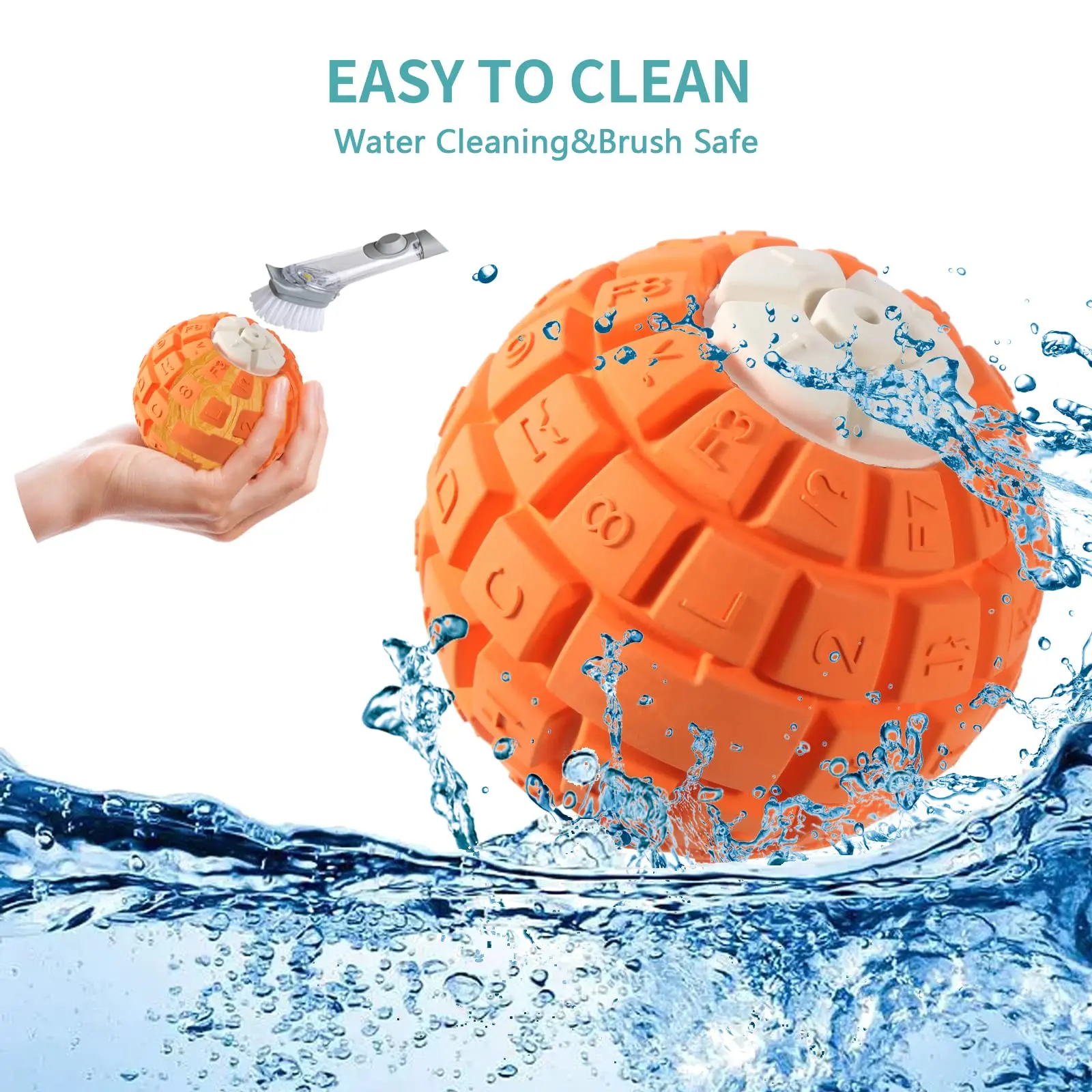 Indestructible Dog Toys Rubber Squeaky Dog Chew Toys Keyboard Dog Balls Durable Tough Teething Cleaning Toys