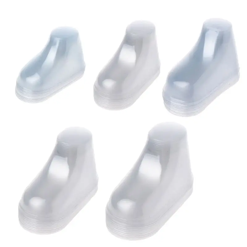 10Pieces Plastic Baby Feet Display Kid Toddler Booties Shoes Socks Display Stand Holder Shoe Supports Shaper Transparent