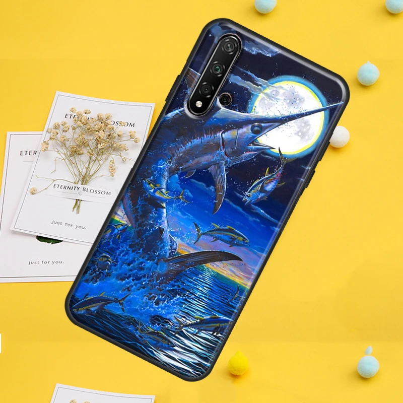 Blue Marlin Painting For Huawei Nova 5T 9 10 SE 12s 12i 11i Y91 Y90 Y60 Y70 Y72 Y61 P60 Pro P20 P40 P30 Lite Case