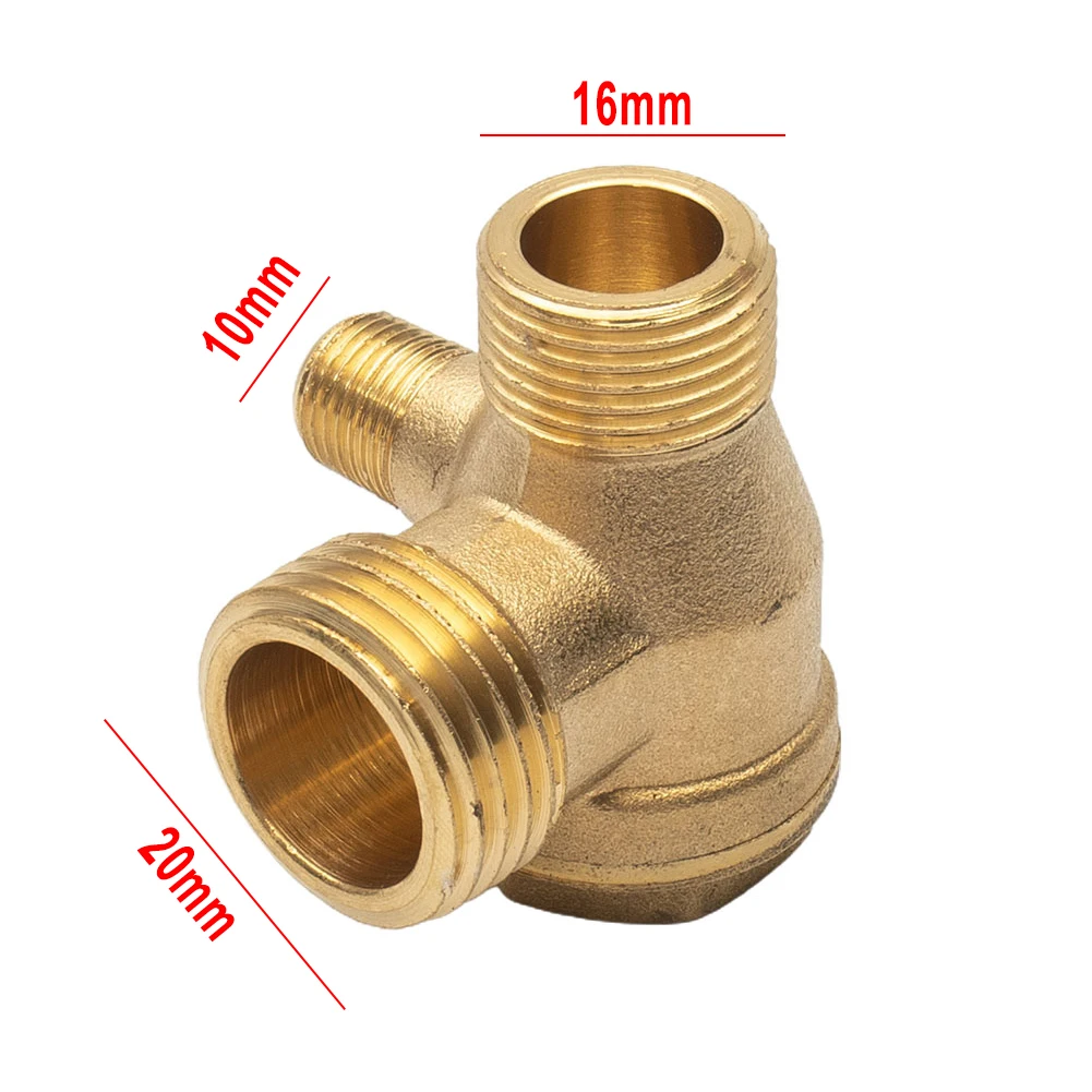 3-Port Brass Threaded Check Valve Connector Tool 10*16*20 Better Replacement Parts For Air Compressor Air Compressor