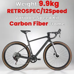 700X40C Gravel V1 carbon fiber frame Road bike variable speed Full Inner Cables Road racing With Hydraulic Disc Brake for Adult