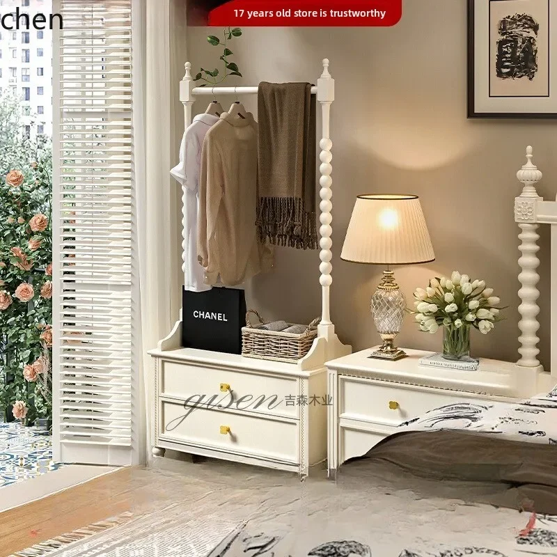 retro coat rack cream bedroom bedside secondary clean clothes floor hanger locker integrated
