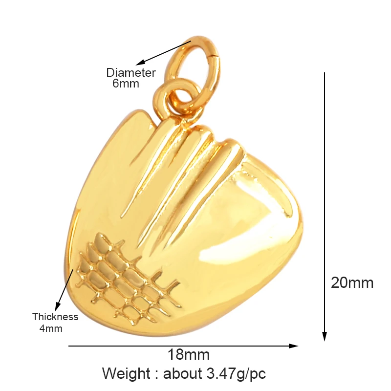 Cowboystiefel Sport Baseball Hantel Yoga Herren Zirkonia gepflasterter Stoff Charm Anhänger, 18K Gold Halskette Handwerk Schmuck Versorgung L99 – Detail 26